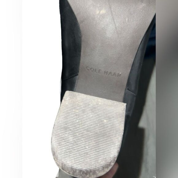 Cole Haan Abbot Chelsea Pull On Block Heel Black Leather Bootie 9.5 - Picture 8 of 8